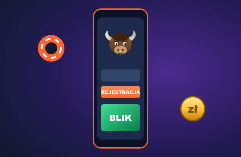 Smartfon z przyciskiem Rejestracja i BLIK w PlayBison kasyno